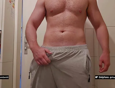 German Dirtytalk! Relaxed in Gray Sweatpants and Then Really Wild