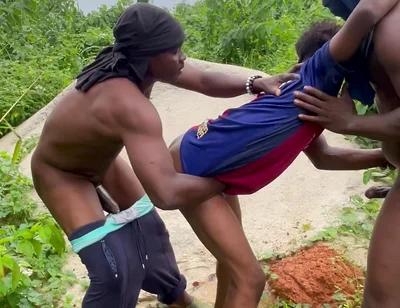 Threesome Bareback Fuck From Two Big Daddies and and Twink