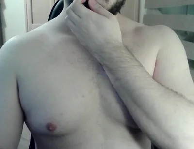 Muscular Jock Flexes His Muscles on Can