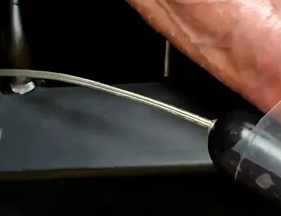 Vibrator on Dick Head Laying on Bench Press Orgasm