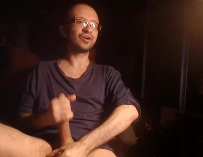 Horny Funny Guy Jerking Big Cock on Webcam