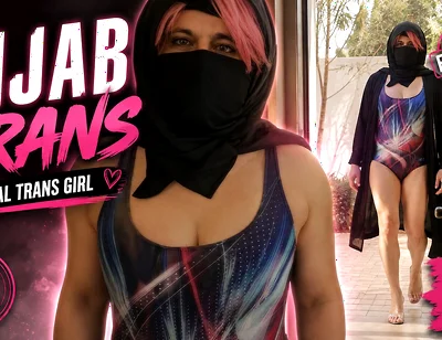 Arab Muslim Sissy Wearing Hijab Outdoors