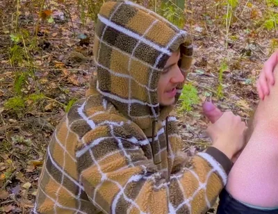 Getting My Cock Sucked in the Woods