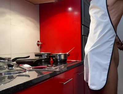 Jacking off and Cumming in the Kitchen