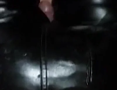 Big leather ass cumshot