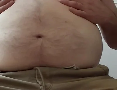 Big Bear Admires His Hairy Tummy