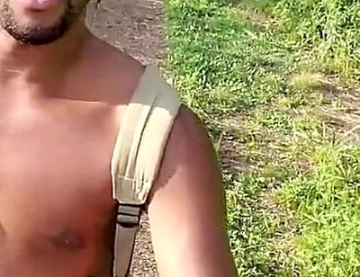 Kennie Jai Walks in the Park by the River Cumpletely Naked!