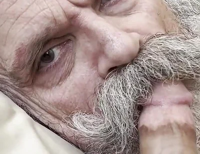 Old Bearded Cocksucker Takes Huge Load Straight Down His Gullet