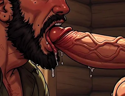Rugged Manly Men Sucking Cock Art