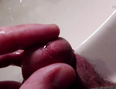 Peehole Piss Play Close up View in Slow Motion