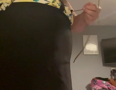 Cock and Ball Bondage with Crossdress to Go Out