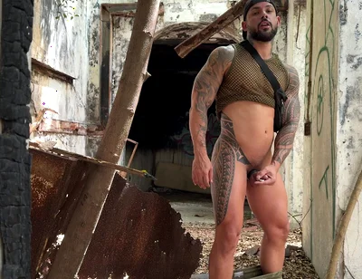Public Jerk off and Dildo Play in Abandoned Build