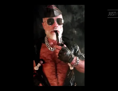 Stepdaddy Smokes His Big Pipe While Playing Nips