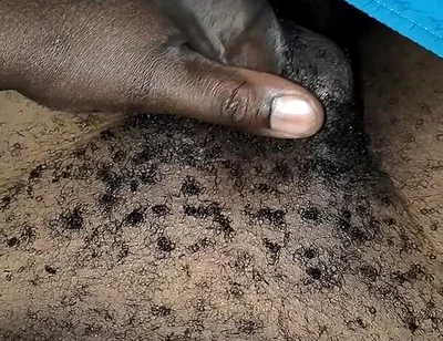 Late Night Horny Hairy African Male Stroking Dick and Releases Loads of Cum After the Lady Didn't Show up for Sex
