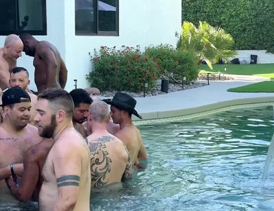 Massive Gay Hardcore Pool Orgy