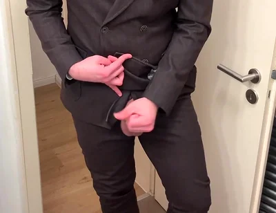 Businessman in Suit Jerks off on His Patent Leather Shoes
