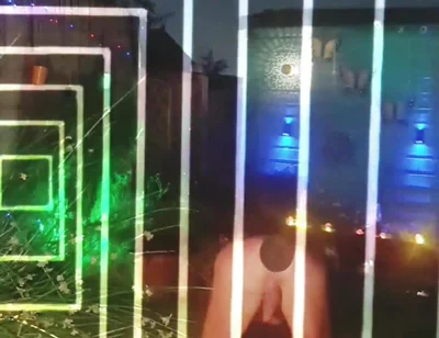 !!flash Warning!! Buttplug in Garden at Night