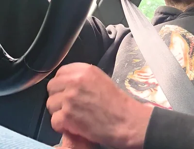 Straight Guy Gets Horny and Jerks off While Driving, He Almost Got Caught