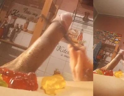 Jon Arteen Swallows Cum Candies in Nantaimori Style on His Sexy Gay Twink Body for Halloween Masturbating with Asian Chopsticks