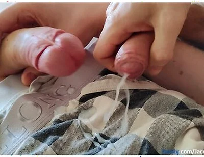 Creampie My Twink, Then We Both Cum On His Boxers