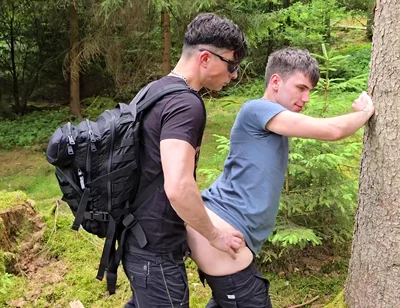 I Throat-fucked My Gay Slut and Railed Him Bareback in the Woods Till My Cock Shot a Cum Load.