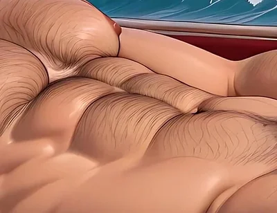 Hairy Chested Lumberjack Lying in Luxury Yacht Master Suite - 2