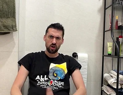 Hot Stepdaddy Jerking off Like Crazy in Public Bathroom