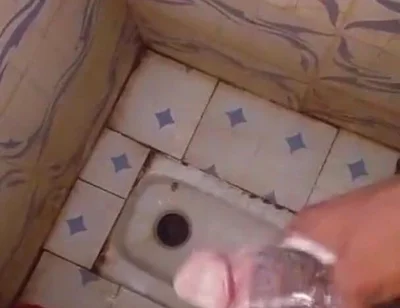 Masturbating Monster Cock in the Bathroom