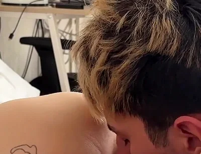 Two Hung Twinks Facefuck a Cute Smooth Twink Then Spitroast His Tight Ass