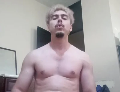Handsome Stud Flexing and Working Out Naked