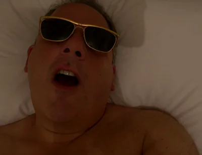 POV Nude Jerk off in Bed Wearing Sunglasses and Yawning