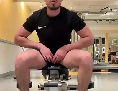 Gym Public Jerk off and Training