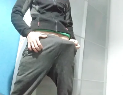 I Show You My Hard Banana Inside My Pants and I Masturbate in My Friend's Bedroom
