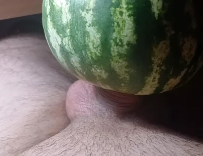 The Watermelon Is so Sweet and Juicy My Penis Liked It!