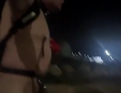 Risky Naked Walk Industrial Area