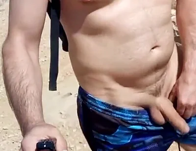 Walking on the Beach. Take off Clothes