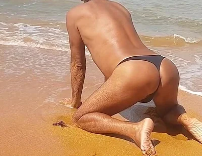 Ladysilva on the Beach in Panties Tanning Her Hot Ass