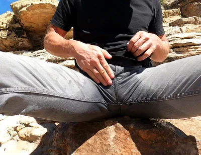 Pissing My Jeans and Jerking off Out in the Desert