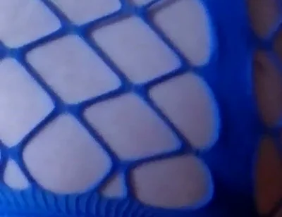 Amatuer Crossdressor in Blue Body Stocking