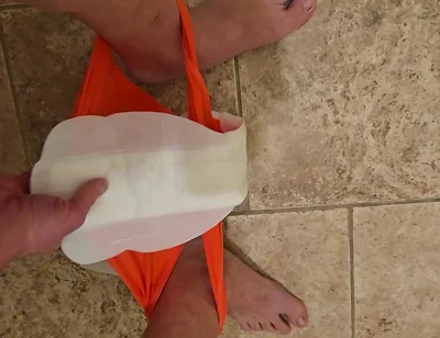 Pad Change in Microfiber Panties Takepad