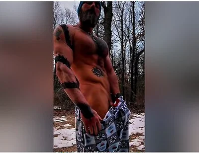 Thane Rivers Flexing And Stroking His Throbbing Cock!