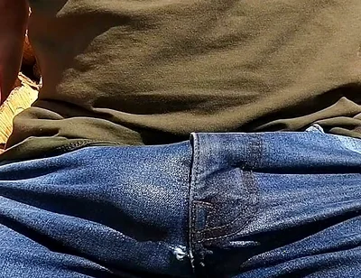Wetting My Jeans and Teasing My Cock with Vibrators