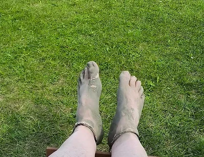 Barefoot Waiting for the Tide on the Beach