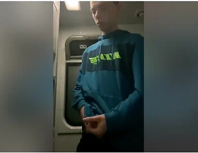 Im Jerking Off In The Train Toilet, They Almost Caught Me, A Tot Of Cum