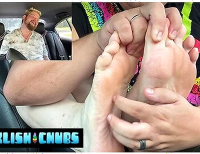 Matt Tickles Red Blacks Cute Soft Feet In A Car Pool