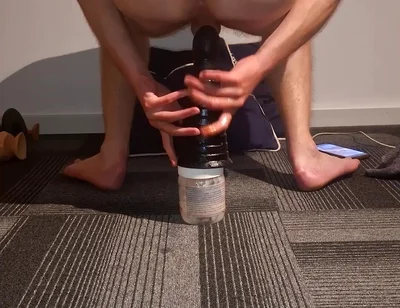 Anal! Twink Boy Pyramid Dildo Riding
