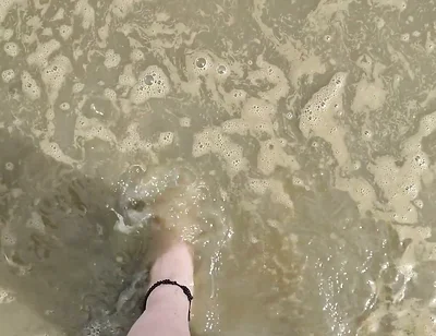 Barefoot in the September North Sea in Wangerland
