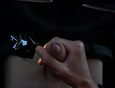 Erking off in the Car and Cumming - Uncut Cock