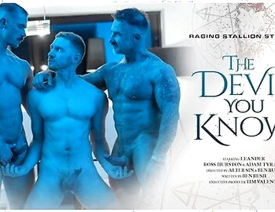 The Devil You Know - Raw Devotion In Chains - Sir Peter Sees Leander Worship Two Big-dick Stepdaddies