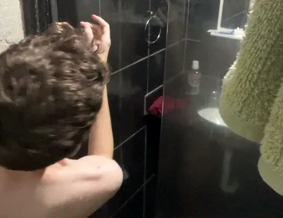 Skinny Twink Taking a Shower and Showing His Full Naked Body
